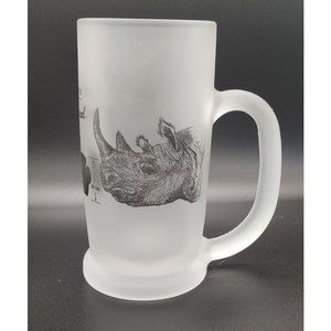 Rhinoceros Frosted Beer Mug Africa